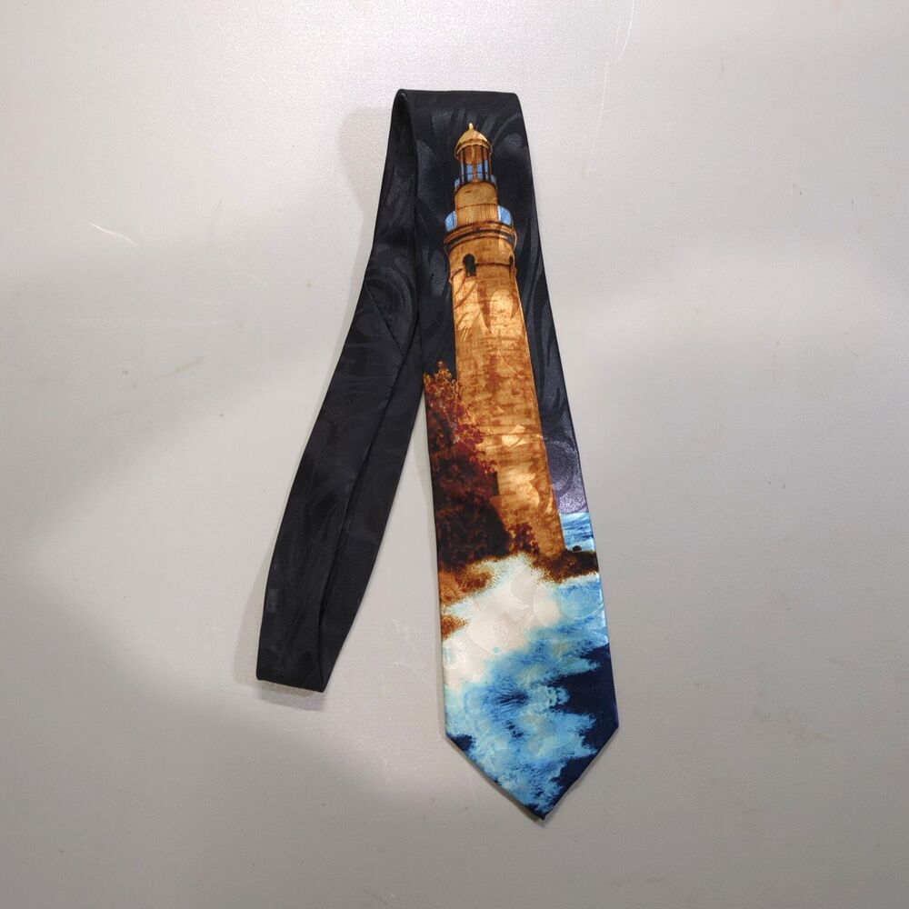 Vintage Steven Harris Hand Made Lighthouse Tie